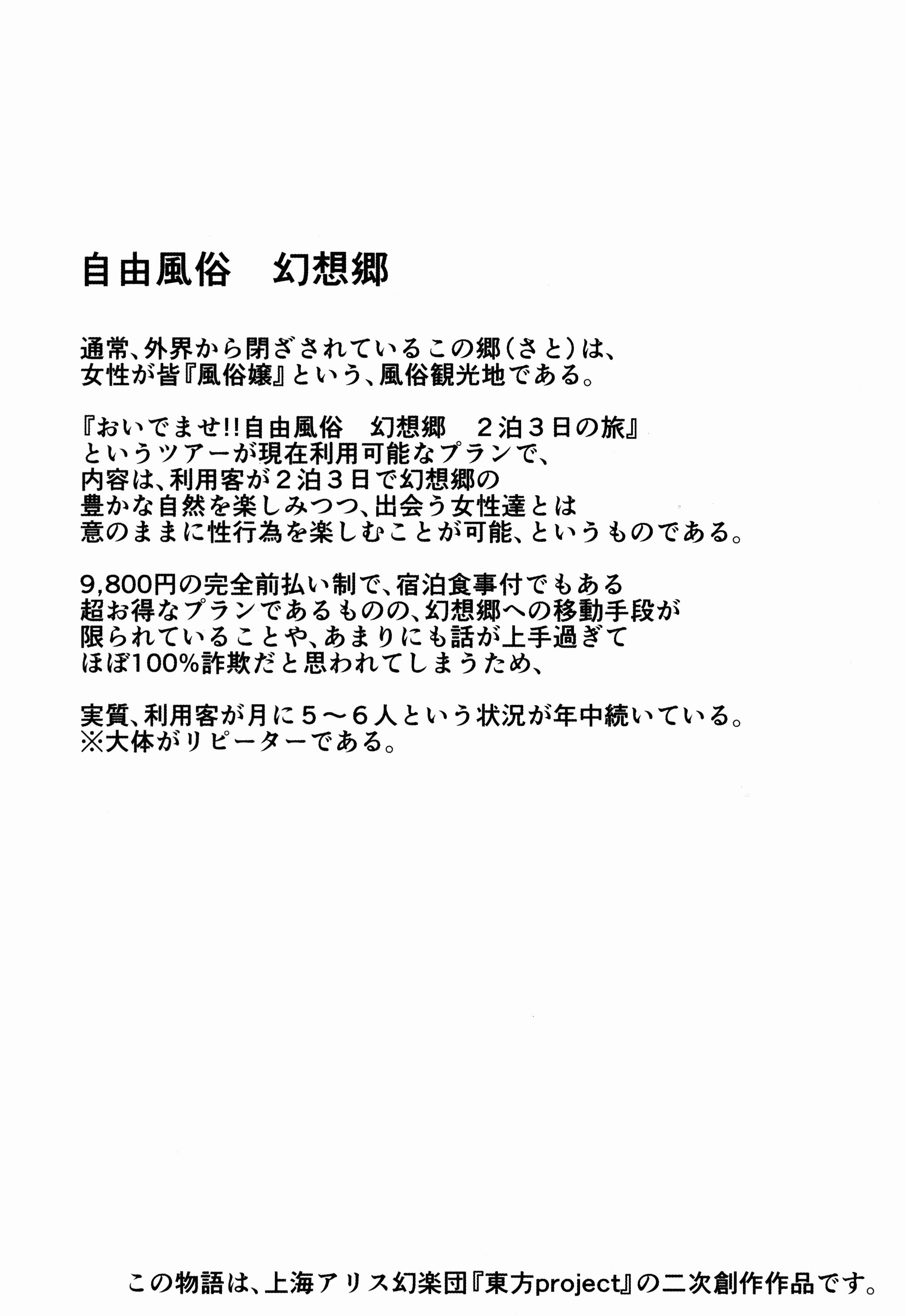 おいでませ!!自由風俗幻想郷2泊3日の旅 如月(大⑨州東方祭9) [にゅう工房 (にゅう)]  (東方Project) [中国翻訳](33页)