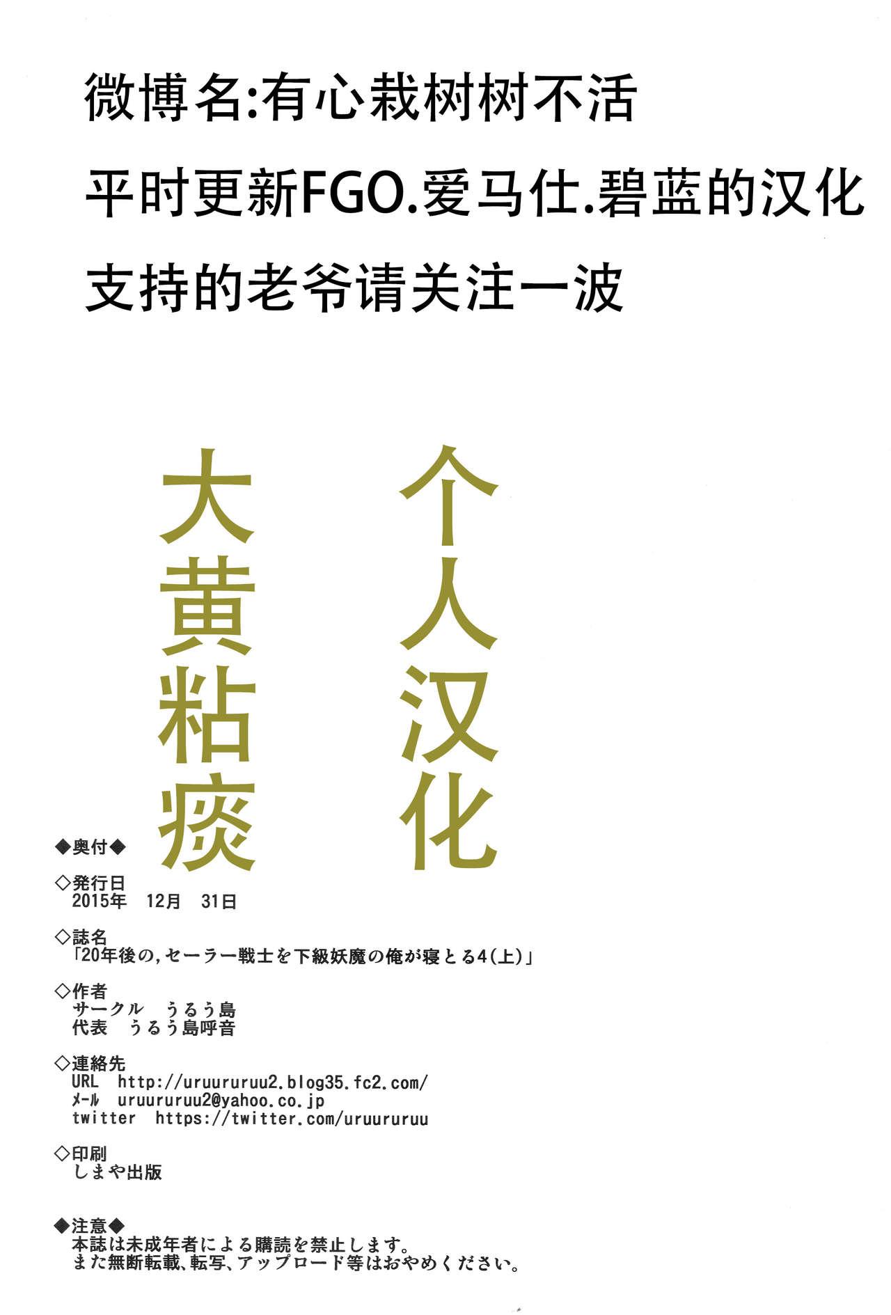 20年後の,セーラー戦士を下級妖魔の俺が寝とる4(C89) [うるう島 (うるう島呼音)]  (上) (美少女戦士セーラームーン) [中国翻訳](35页)