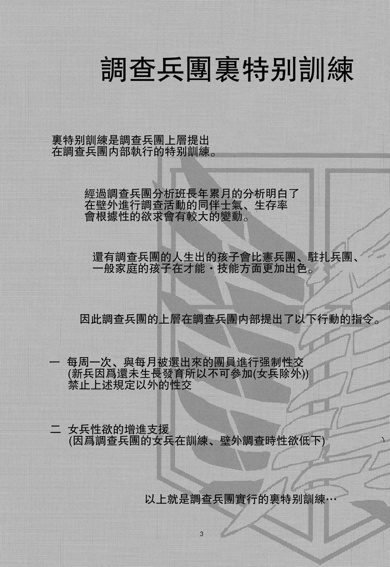 調査兵団裏特別訓練(C84) [じなぱーくす (よわし)]  (進撃の巨人) [中国翻訳](30页)