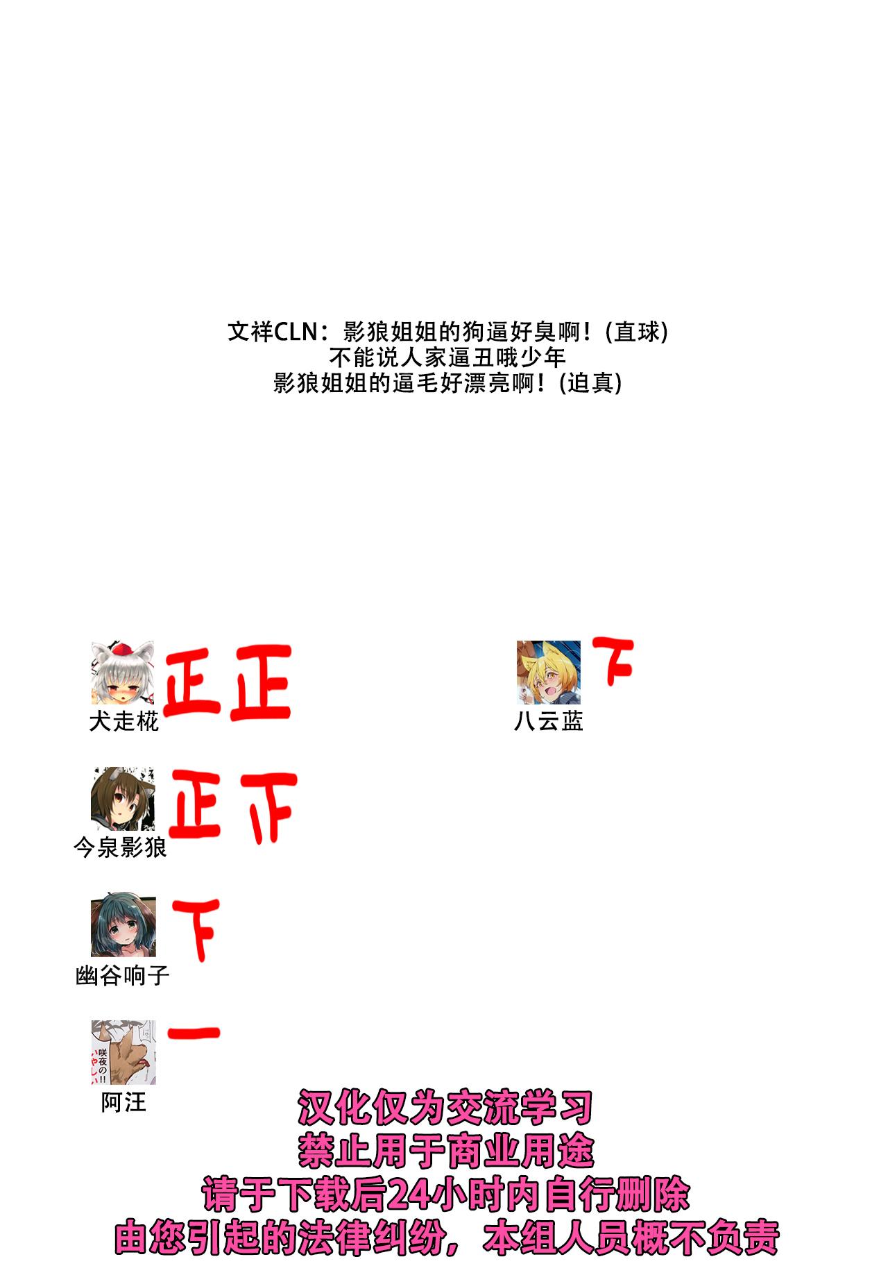 続・犬のお姉ちゃん達の発情(例大祭16) [何かの部屋 (平)]  (東方Project) [中国翻訳](28页)