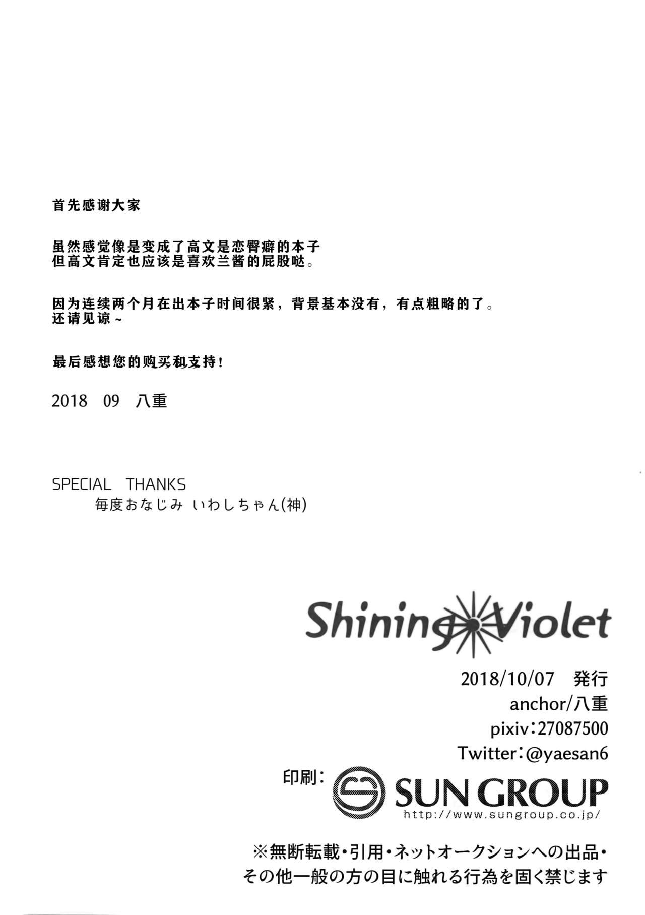 Shining Violet(SPARK13) [anchor (八重)]  (Fate/Grand Order) [中国翻訳](31页)