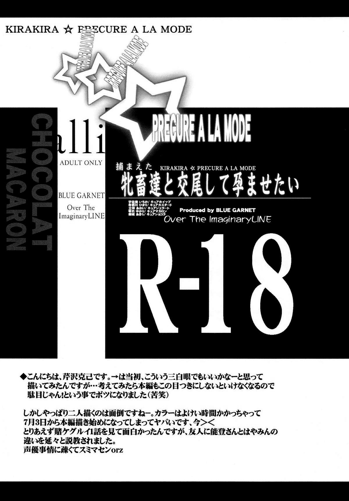 捕まえた牝畜達と交尾して孕ませたい(C92) [BLUE GARNET (芹沢克己)]  (キラキラ☆プリキュアアラモード) [中国翻訳](30页)