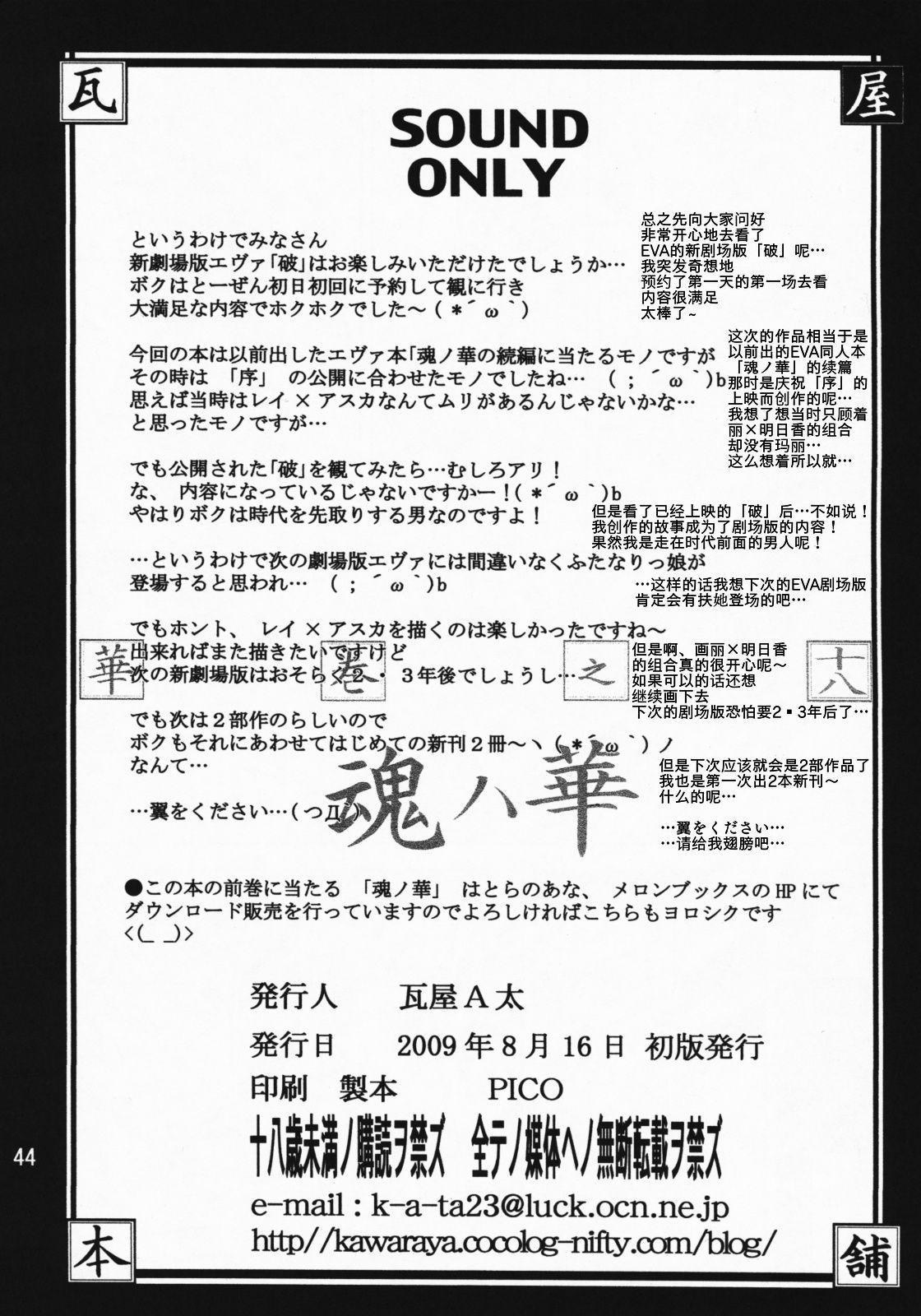 華 巻之八 魂ハ華(C76) [瓦屋本舗 (瓦屋A太)]  (新世紀エヴァンゲリオン) [中国翻訳](46页)